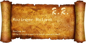 Rozinger Roland névjegykártya