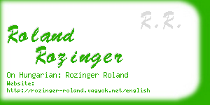 roland rozinger business card